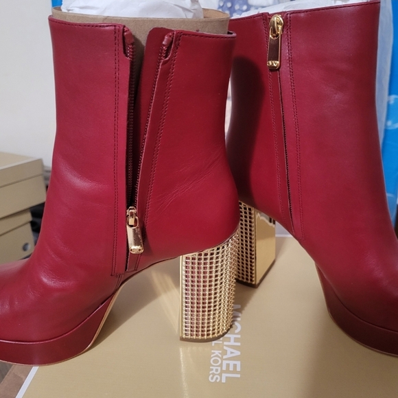 Michael Kors Red Heeled Boots - Picture 4 of 4